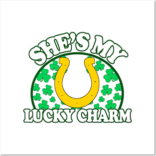 Shes My Lucky Charm - St Patricks Day Couples Shirts, Funny, Inappropriate Offensive St Patricks Day Drinking Team Shirt, Irish Pride, Irish Drinking Squad St Patricks Day 2018, St Pattys Day, St Patricks Day Shirts Posters and Art